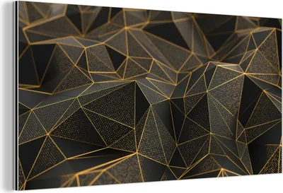 Obrázok produktu pre Nástenná dekorácia Kovový kovový obraz Wall Art 40x20cm Abstraktné - Zlaté - 3D - - Umenie Muchowow Hliníkové obrazy