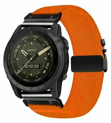 Produktbild von By Qubix Nylonarmband mit Parachute-Verschluss - Orange - passend für Garmin Fenix 9 / 9 pro - 43 mm