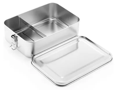 Obrázek produktu pro Nerezová ocelová krabička na oběd, neprolévající, jednopatrová kovová krabička typu Bento, včetně vnitřní vložky, udržitelný a ekologický obal na potraviny pro minimalizaci odpadu