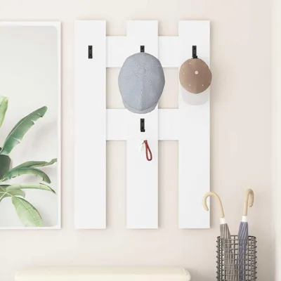 Produktbild von Möbel Wandmontierter Kleiderständer mit Speicher Weiß 65 x 3 x 100 cm - Wandregale 874499