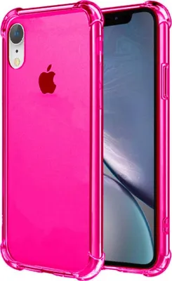 Produktbild von Smartphonica iPhone Xr transparente  stoßfeste Silikonhülle mit Bumper - Neon Pink