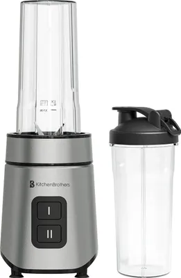 Produktbild von KitchenBrothers Mini Standmixer - Mixer to Go - 2 Stufen - Smoothie Maker - 2 To-Go Becher 600 ml - Schwarz