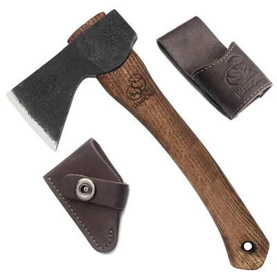 Productafbeelding van Handgesmede bijl met schede voor houtsnijwerk en bushcraft