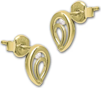 Imagen del producto de Aretes para mujer GoldDream, forma ovalada, con circonitas, fabricados en oro amarillo de ley 333 (oro de 18k), modelo D2GDO5637Y