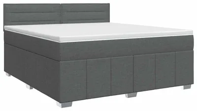 Immagine prodotto di vidaXL Letto a molle con materasso grigio scuro 160 x 200 cm in tessuto