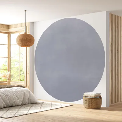 Produktbild von Runde/kreisf?rmige Tapete – Lumaléa – Blaugrau – Trendfarbe – Standardpapier 170 g, abwaschbar – Durchmesser 90 cm