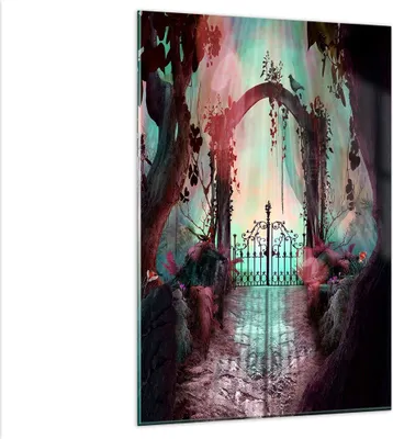 Produktbild von Bilder auf glas - Einteilig - Fantasie Tor Garten - 80x120cm - Glasbilder - Wandbilder - Bilder - zum Aufhängen bereit - Wanddekoration aus Glas - Glas Bilder - Wandbild auf Glas - GPA80x120-4517