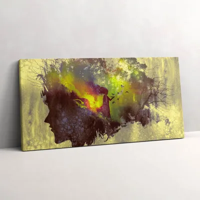 Produktbild von Frau im Wald – Leinwandbild Wandbild – 100x50 cm – Leinwandbilder – Wandbilder – Schlafzimmer – Flur