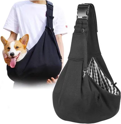 Produktbild von Famanu Schultertasche für kleine Hunde - Verstellbar, schwarz