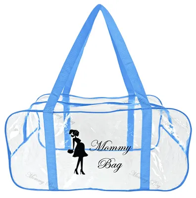 Image de Mommy Bag sac de maternité L 50 × 23 × 32 cm, transparent, bleu