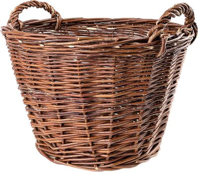 Creative Home Weidenkorb mit Zwei Henkel | Groß 45 x 30 x 37 cm (+/- 1 cm) | Perfekt für Geschenkkorb Kaminkorb Brennholzkorb Korb Geflochten aus Weide für Wohnzimmer Badezimmer Kinderzimmer Universal