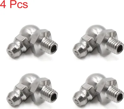 Image de 4pcs Graisseur M6x1 Coudé 90° Raccord Graisseur Métal Embout pour Voiture
