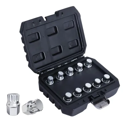 Produktbild von Radschloss Stecknuss 10tlg für VAG, Multi-Spline Radschrauben Set, 1/2" Antrieb für VW Audi Skoda SEAT