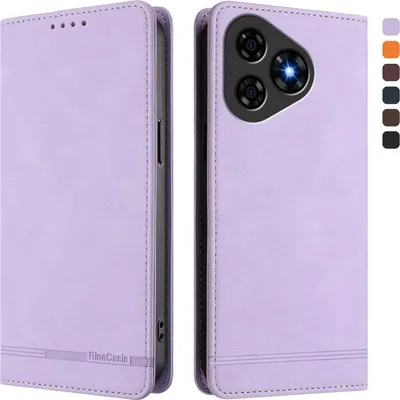 Obrázek produktu pro Pouzdro pro Ulefone Note 19, retroPolyuretankožené flip pouzdro s stojánkem a přihrádkami na karty Fialový