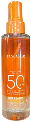 Produktbild von Lancaster Sun Beauty Sun Body Water SPF 50, Sonnenschutzspray, Körper, Spray, Feuchtigkeitsspendend, Auffrischend, Reparatur, Jeder Hauttyp, 150 ml