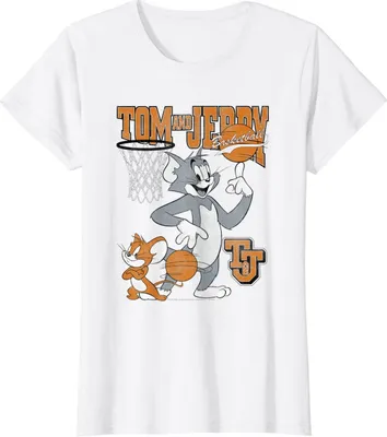 Produktbild von Tom and Jerry - "Spinning Basketball" T-Shirt für Damen BI778 (M) (Weiß)