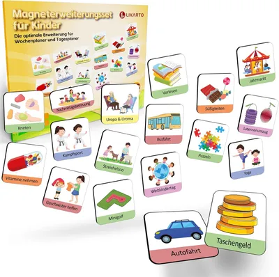 Productafbeelding van Magnetische uitbreiding voor week- en dagplanners, 149 magneten, personaliseerbaar, uitbreidbaar