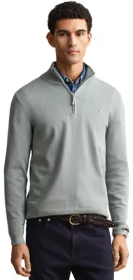 Produktbild von Grüner Pullover Gant mit halbem Reißverschluss, normaler Schnitt