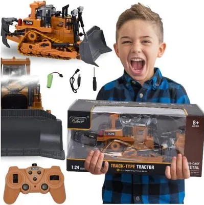 Zdjęcie produktu dla Zdalnie sterowany traktor Skleplolki | Z ładowaczem czołowym - Regulowane światła - Od 3 lat - Pojazdy Rc