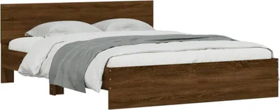 Produktbild von vidaXL Bettgestell mit Kopfteil Braun Eiche-Optik 150x200 cm