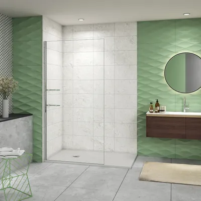 Produktbild von Duschabtrennung 100X200cm Walk in Duschwand 8mm Nano+ESG Sicherheitsglas Dusche Eckeinstieg Duschtrennwand
