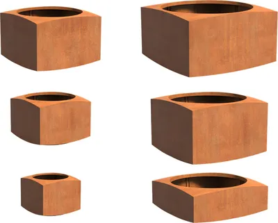 Produktbild von Adezz Nooa aus Corten-Stahl Pflanzgefäß Pflanzkübel Blumentopf 50x50x100 cm