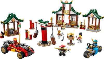 Produktbild von LEGO 71787 NINJAGO Kreative Ninja Steinebox, Spielzeug Aufbewahrungskiste mit Ninja-Auto und Motorrad, Dojo und Minifiguren für Kinder ab 5 Jahren