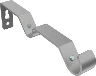 Produktbild von Interdeco Träger mit Abstand 7,5/13,5 cm / Wandhalterung für Gardinenstangen 16 mm Ø, 2-läufig Silbergrau, Typ Hera