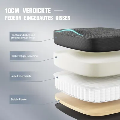 Zdjęcie produktu dla Ergonomiczne krzesło biurowe z podparciem lędźwiowym i składanym podnóżkiem, w kolorze czarnym