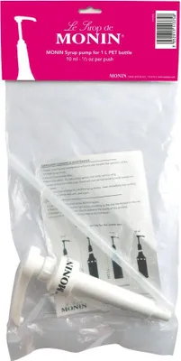 Productafbeelding van MONIN® 150581 MONIN® Pumpaufsatz 10 ml für 1 Liter PET-Flasche weiß, 1 St.