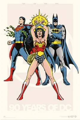 Zdjęcie produktu dla Erik Editores Dc Comics 90th Anniversary Plakat Wielokolorowy Wielokolorowy Jeden Rozmiar