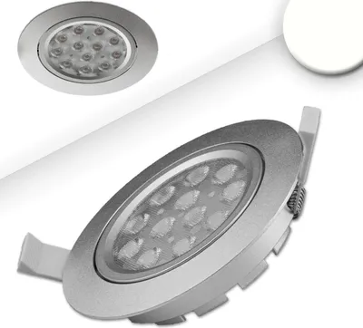 Produktbild von ISOLED LED Einbaustrahler, silber, 15W, 72°, rund, neutralweiß, dimmbar