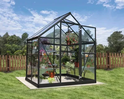 Zdjęcie produktu dla Palram – aluminiowa szklarnia Canopia Harmony 64, kolor szary, 125 x 185 x 208 cm
