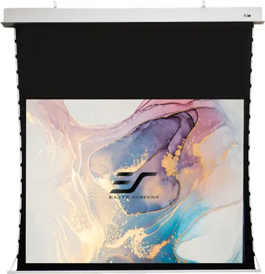 Produktbild von Elite Screens Evanesce Tab Tension, Motorisiert, 3,43 m (135"), 2,99 m, 168,1 cm, 16:9, Schwarz, Weiß