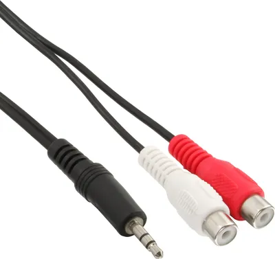 Zdjęcie produktu dla InLine® Cinch/Klinke Kabel, 2x Cinch Buchse an 3,5mm Klinke Stecker, 5m
