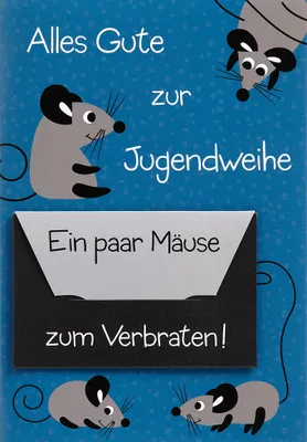 Produktbild von Jugendweihe  Geldkarte  Glückwunschkarte im Format 115 x 17cm mit Umsc