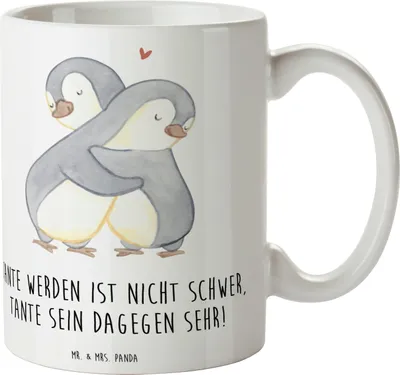 Produktbild von Mr. & Mrs. Panda Kaffeebecher Tolle Tante - Weiß - Geschenk, Kaffeepott, Lächeln, Geschenke für Tanten, Tasse, mit Motiv, Neffe, Verwandtschaft, schöne, Liebe, Nichte