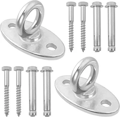 Produktbild von Famanu Plafondhaken Set 2 Stück - Edelstahl für Hängestühle, Schaukeln und Boxsäcke
