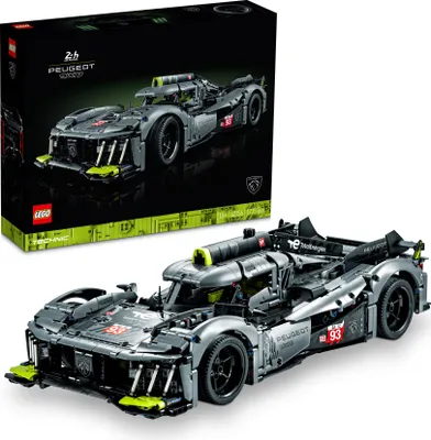 Zdjęcie produktu dla LEGO 42156 Technic PEUGEOT 9X8 24H Le Mans Hybrid Hypercar, Kultowy Model Samochodu Wyścigowego w Skali 1 : 10, Zestawy Konstrukcyjne dla Dorosłych, Prezent dla Taty, Męża, Brata