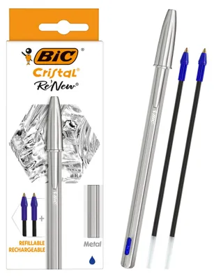 Produktbild von BIC Cristal Renew, Clip, Stick-Kugelschreiber, Nachfüllbar, Blau, 1 Stück(e)