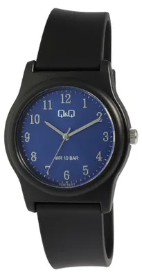 Produktbild von Q&Q Herren Armbanduhr sportlich Resin Mineralglas Schwarz Gehäusedurchmesser 38 mm