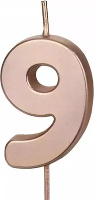 Obrázok produktu pre Narodeninová sviečka číslo 9 ružové zlato 4,5 cm