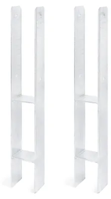 Zdjęcie produktu dla Alberts 213145 Wspornik słupka H, ocynkowany ogniowo, szerokość w świetle 71 mm, wysokość całkowita 600 mm, grubość materiału 5 mm, zestaw 2 szt