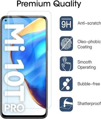 Produktbild von Schutzglas Glasfolie für Xiaomi Mi 10T / 10T Pro Display Schutz Panzerfolie 9H