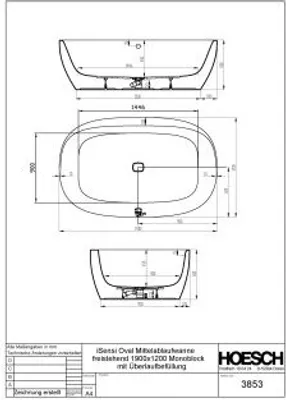 Produktbild von Hoesch 3853.111 BW iSensi Oval 1900x1200 Monolith