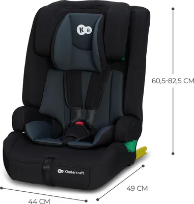 Zdjęcie produktu dla Kinderkraft SAFETY FIX 2 i-Size - fotelik dziecięcy 76-150 cm - standard R129 - ISOFIX - TOP TETHER - H-GUARD - SPS - zagłówek 12-kierunkowy - czarny