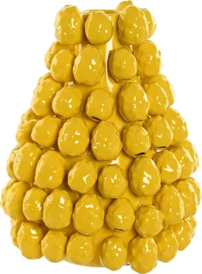 Image de Vase Home ESPRIT Jaune en céramique Faïence Tropicale 26 x 26 x 33 cm