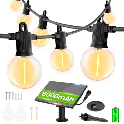 Productafbeelding van Zonnelamp voor buiten, 30 m, IP65 waterdicht, 40+2 bolvormige LED lampen