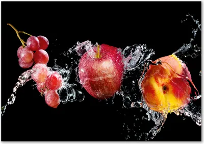 Produktbild von Tulup® Glas-Bild - 100 x 70 - Wandbild aus Glas - Wandkunst - Wandbild hinter gehärtetem Sicherheitsglas - Essen & Getränke - Obst Wasser - Mehrfarbig