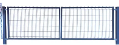 Zdjęcie produktu dla BRAMA 120cm antracyt grafit PANELOWA dwa SŁUPKI RAL7016 dwuskrzydłowa 123cm